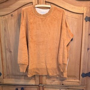 Aerie Burnt Orange Women’s Fuzzy Oversized Sweater with Side Slits